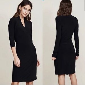 Norma Kamali black V neck midi dress. S NWT classy, sexy, sophisticated.